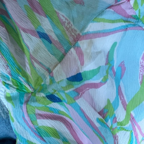 Lilly Pulitzer White Multicolored Marietta Kaftan Mini Dress Bell Sleeve Sz S - Picture 8 of 13